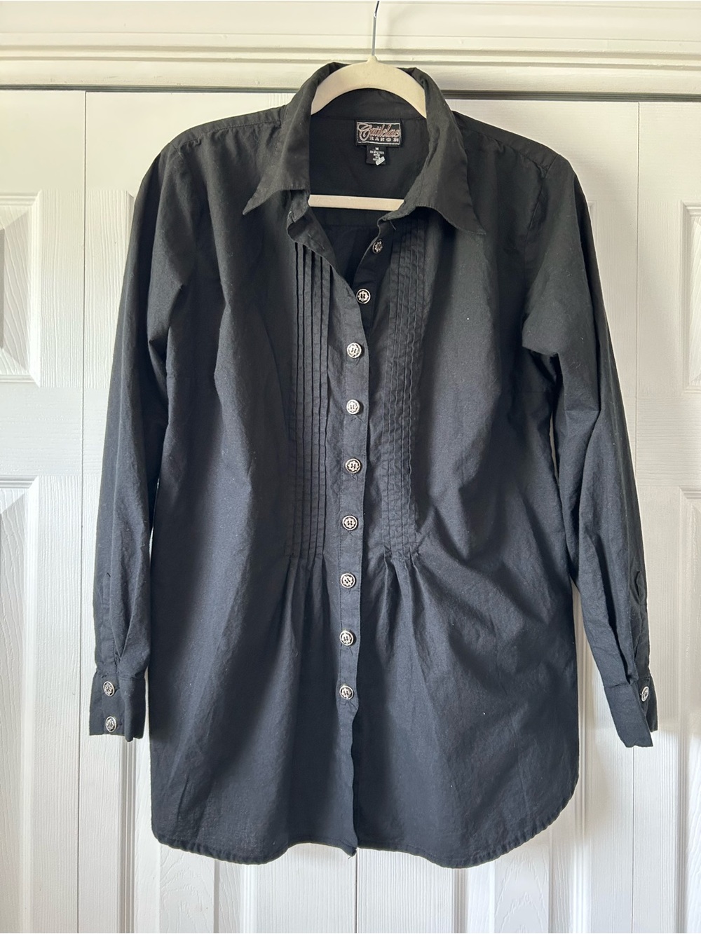 Cattlelac Ranch Black Button Front Western Shirt Size M